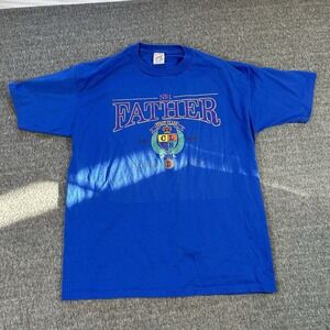 Vintage Single‎ Stitch Number 1 Father First Class Jerzees Blue Size XL Made USA